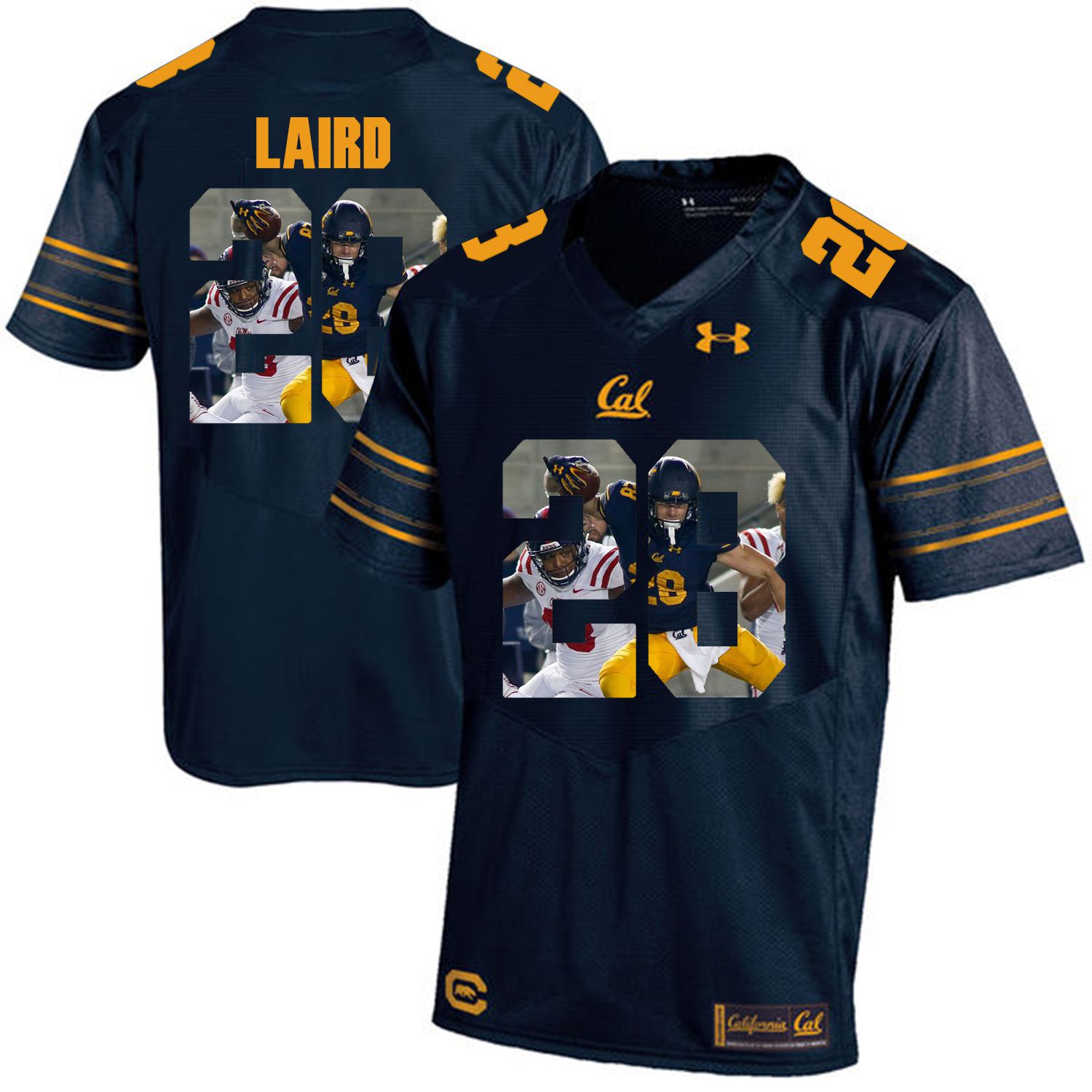 Men California Golden Bears 28 Patrick Laird Dark blue Customized NCAA Jerseys1